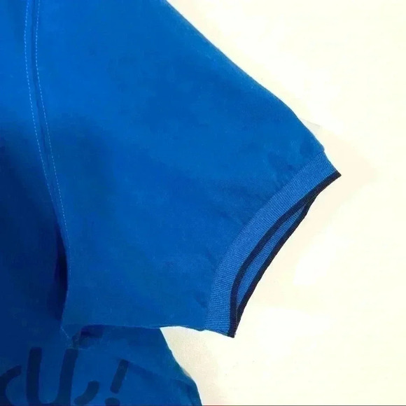 Ay Guey Blue Skull Aztec Short Sleeve Polo Shirt - Picture 5 of 13